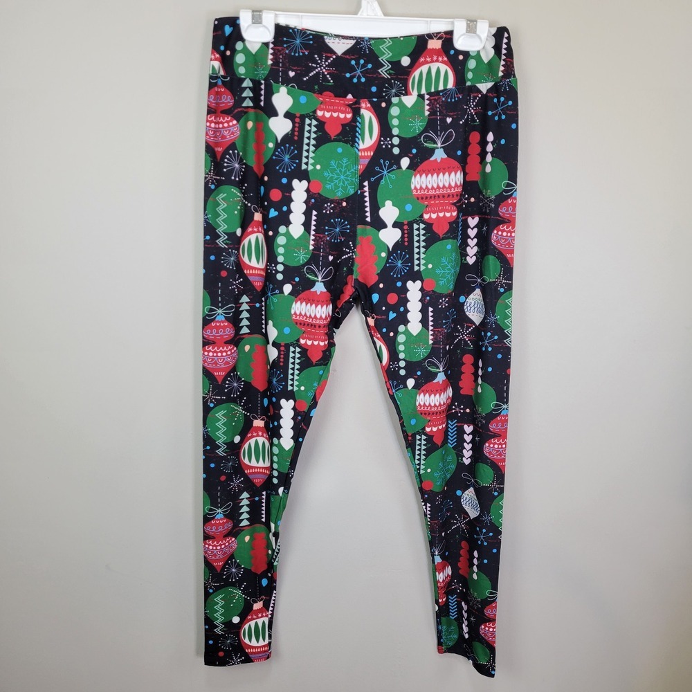 Dren Designs Classic Christmas Ornament Polyester Spandex Leggings Plus Size